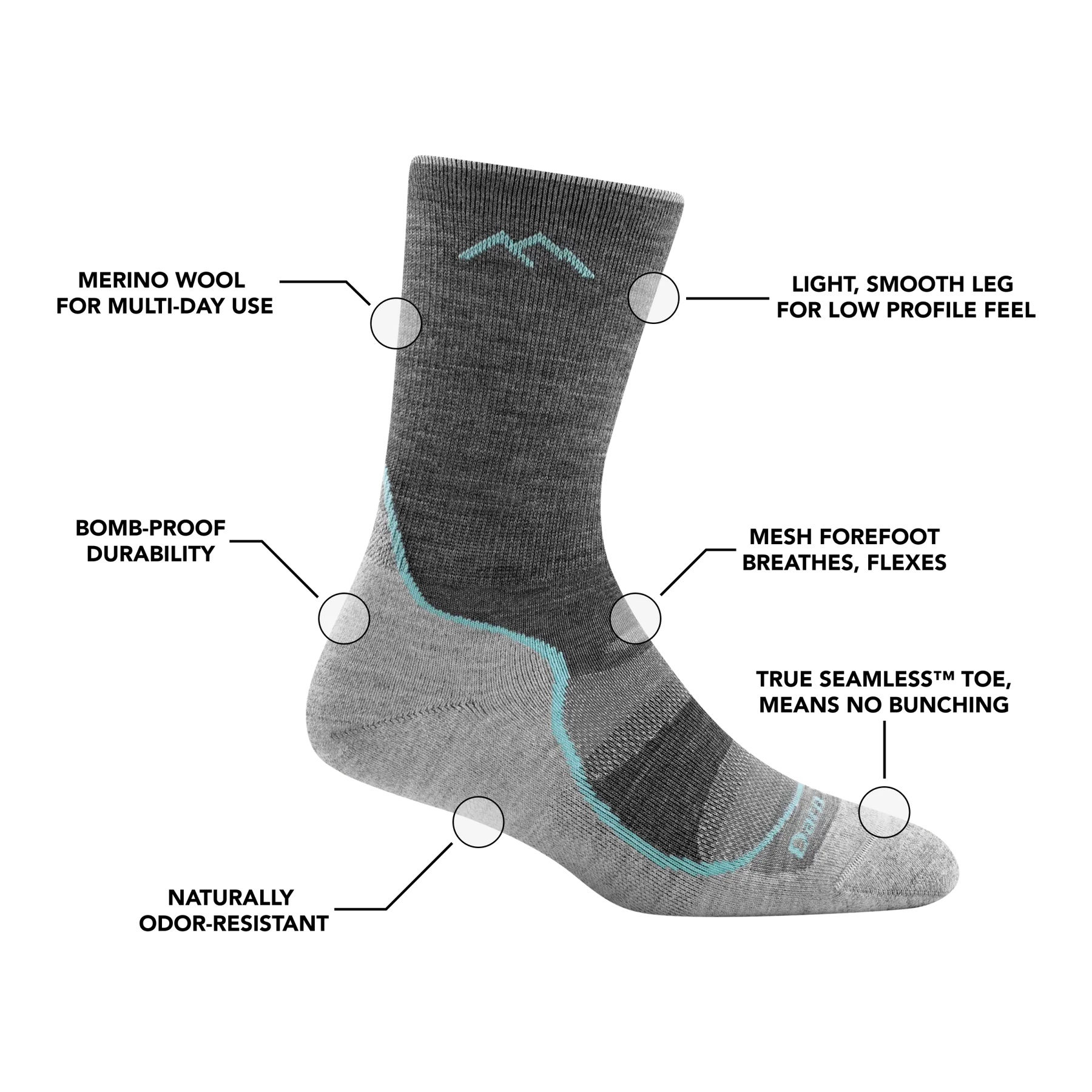 Women's Light Hiker Micro Crew Lightweight Sock - Image 6